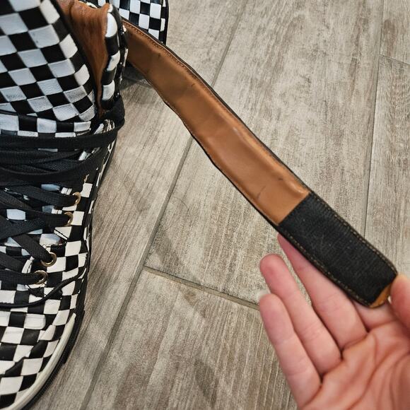 Givenchy Tyson High Top Sneakers Womens Size 37 US 6.5 Checkered Leather Bold - Picture 14 of 16
